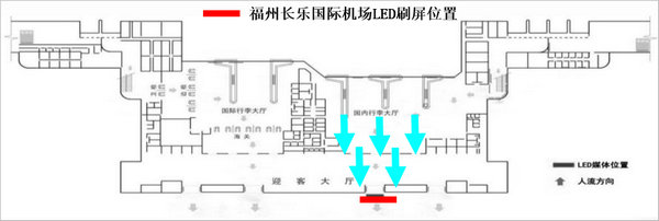 福州機場LED大屏廣告位置圖